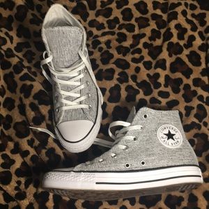 Converse silver shoes